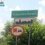 Znak przed wjazdem do Częstochowy